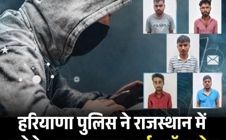 हरियाणा पुलिस ने राजस्थान में दबोचे 5 साइबर ठग, वर्क फ्रॉम होम का झांसा देकर 13.59 लाख की ठगी