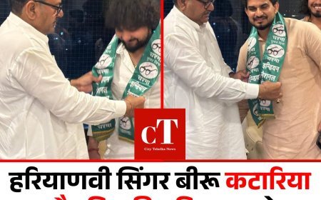 हरियाणवी सिंगर बीरू कटारिया और विक्की दहिया अपने साथियों के साथ इनेलो में शामिल