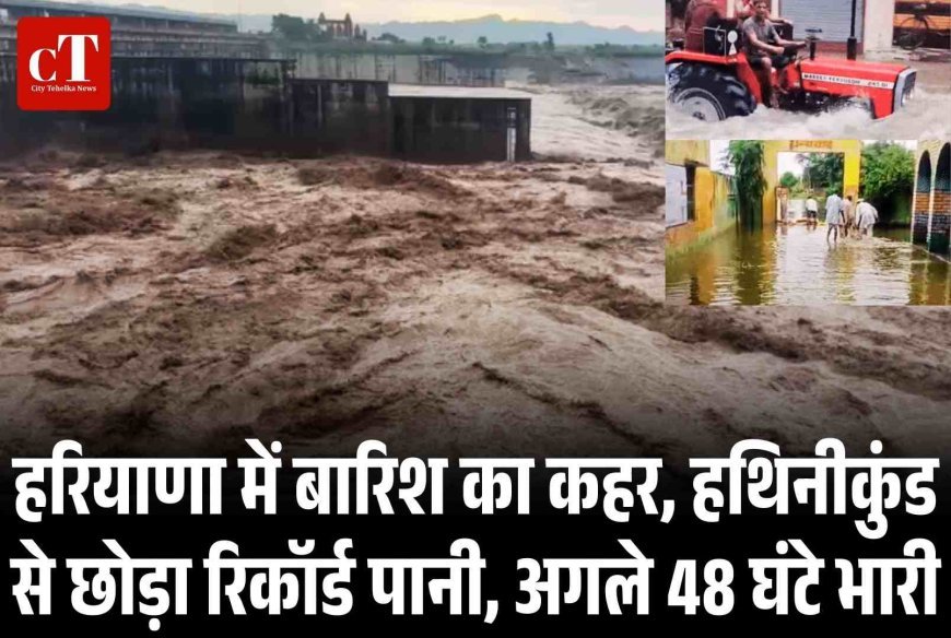 हरियाणा में बारिश का कहर, हथिनीकुंड से छोड़ा रिकॉर्ड पानी, अगले 48 घंटे भारी