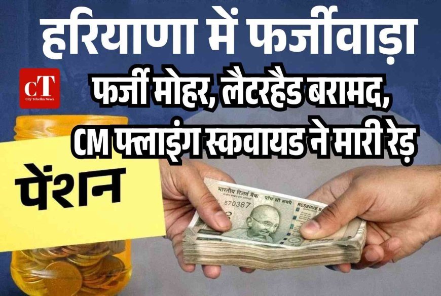 हरियाणा में पेंशन घोटाला, फर्जी मोहर, लैटरहैड बरामद, सीएम फ्लाइंग स्‍कवायड ने मारी रेड़