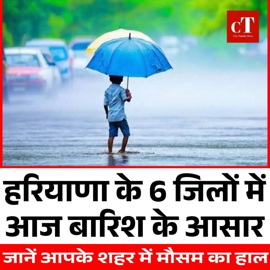 हरियाणा के 6 जिलों में आज बारिश के आसार, जानें आपके शहर में मौसम का हाल