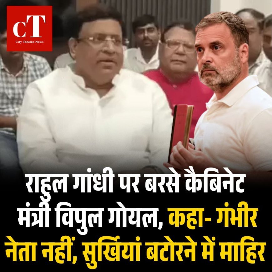 राहुल गांधी पर बरसे कैबिनेट मंत्री विपुल गोयल, कहा- गंभीर नेता नहीं, सुर्खियां बटोरने में माहिर