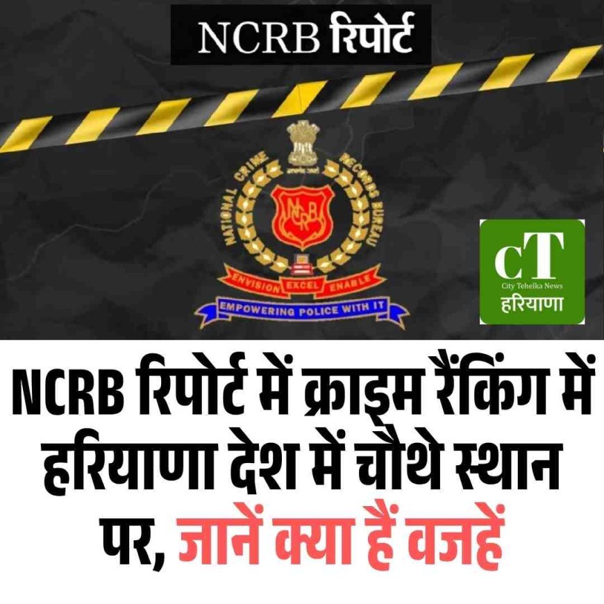NCRB रिपोर्ट 2023 में क्राइम रैंकिंग में हरियाणा देश में चौथे स्थान पर, जानें क्या हैं वजहें