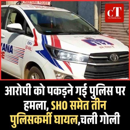 आरोपी को पकड़ने गई पुलिस पर हमला, SHO समेत तीन पुलिसकर्मी घायल,चली गोली