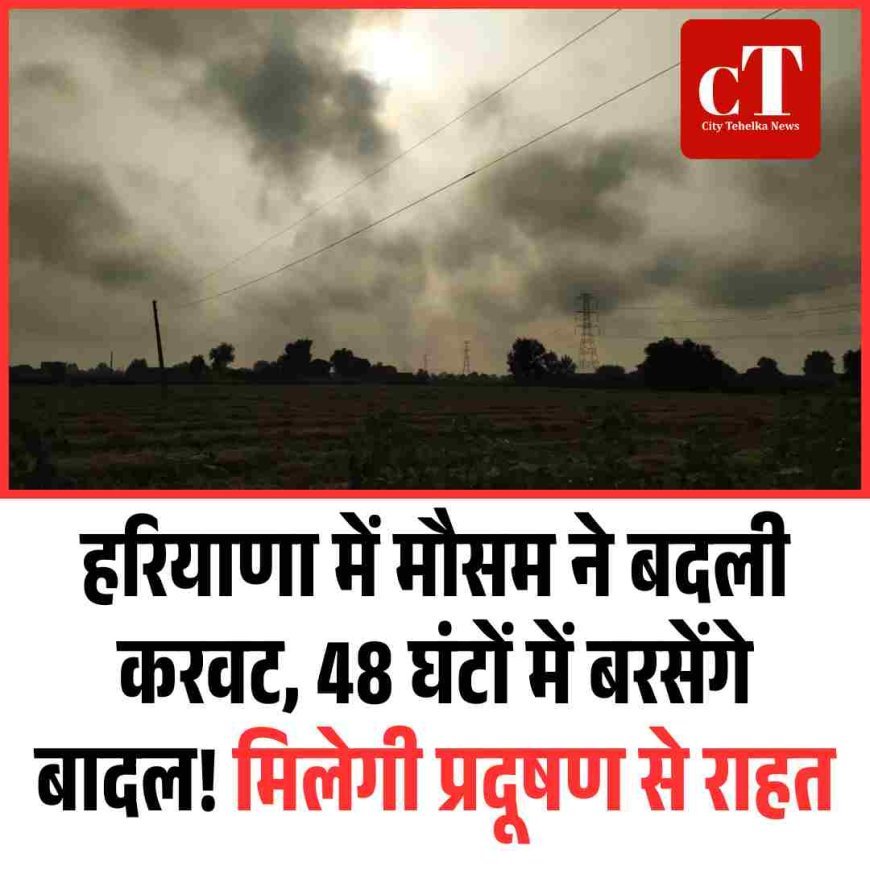 हरियाणा में मौसम ने बदली करवट, 48 घंटों में बरसेंगे बादल! मिलेगी प्रदूषण से राहत