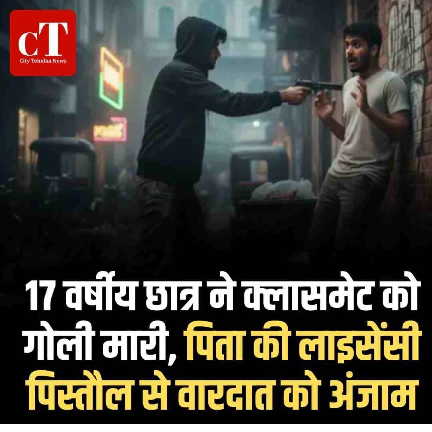 17 वर्षीय छात्र ने क्लासमेट को गोली मारी, पिता की लाइसेंसी पिस्‍तौल से वारदात को अंजाम
