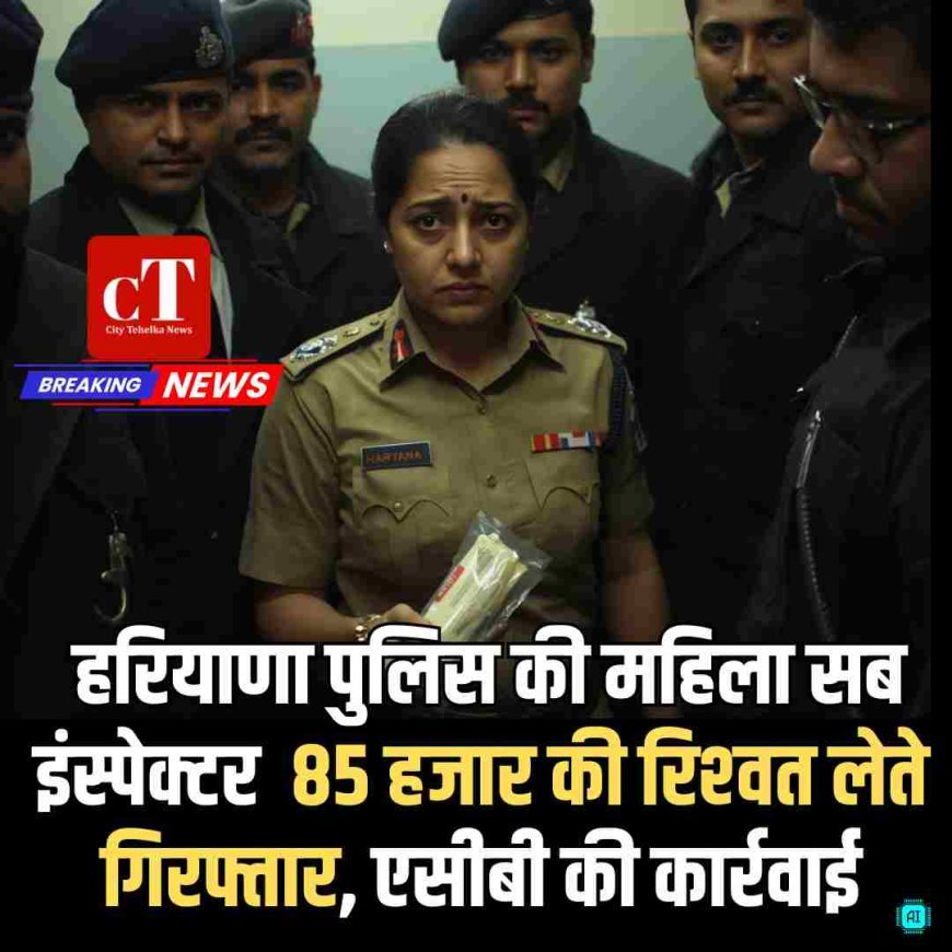हरियाणा की महिला सब इंस्पेक्टर  85 हजार की रिश्‍वत लेते गिरफ्तार, एसीबी की कार्रवाई