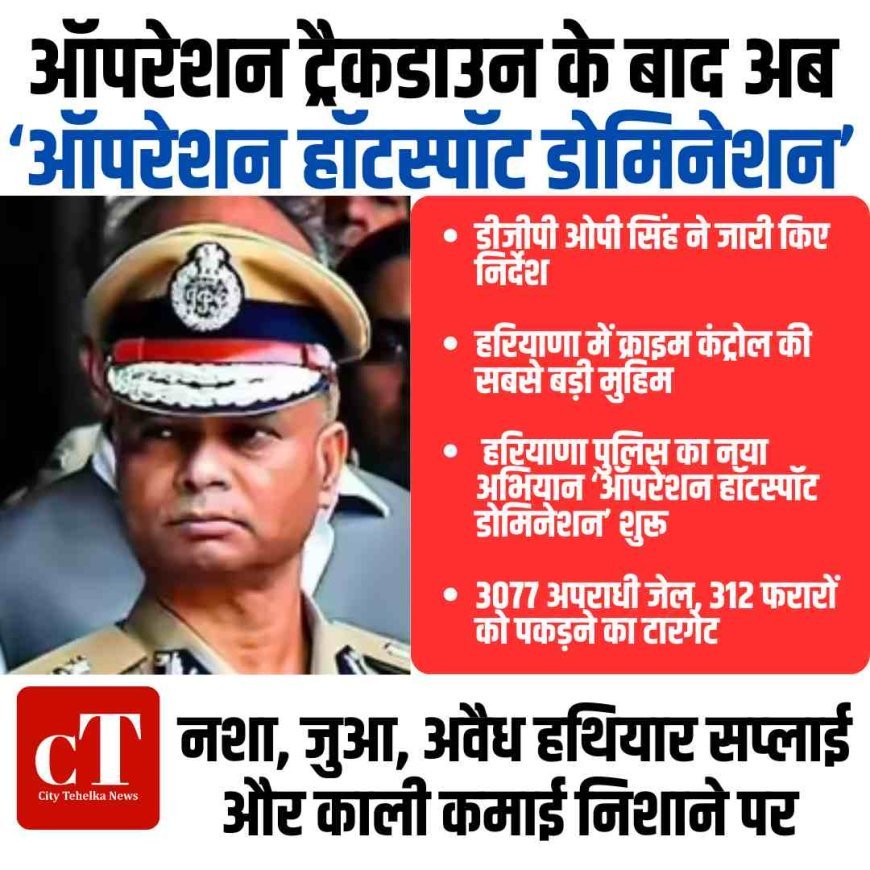 हरियाणा पुलिस का ‘ऑपरेशन हॉटस्पॉट डोमिनेशन’ शुरू: 3077 अपराधी जेल, 312 फरारों पर शिकंजा