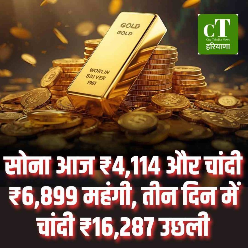 सोना आज ₹4,114 और चांदी ₹6,899 महंगी, तीन दिन में चांदी ₹16,287 उछली