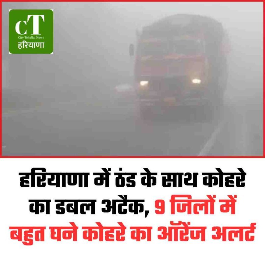 हरियाणा में ठंड के साथ कोहरे का डबल अटैक, 9 जिलों में बहुत घने कोहरे का ऑरेंज अलर्ट