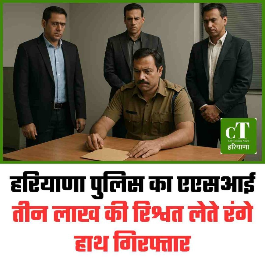 हरियाणा पुलिस का एएसआई तीन लाख की रिश्वत लेते रंगे हाथ गिरफ्तार