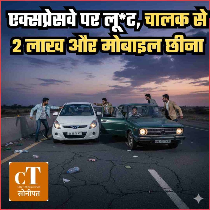 केएमपी  एक्सप्रेसवे पर लूट, चालक से 2 लाख और मोबाइल छीना