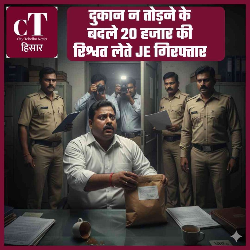 दुकान न तोड़ने के बदले 20 हजार की रिश्वत लेते JE गिरफ्तार