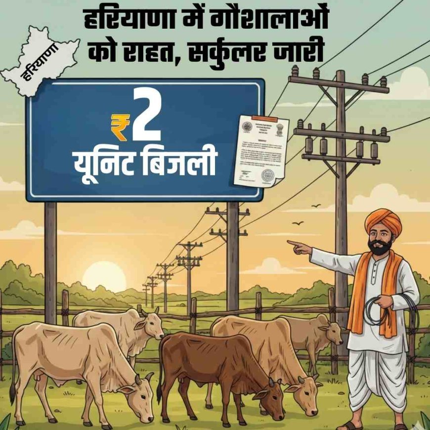 हरियाणा में गौशालाओं को 2 रुपये यूनिट बिजली, सर्कुलर जारी