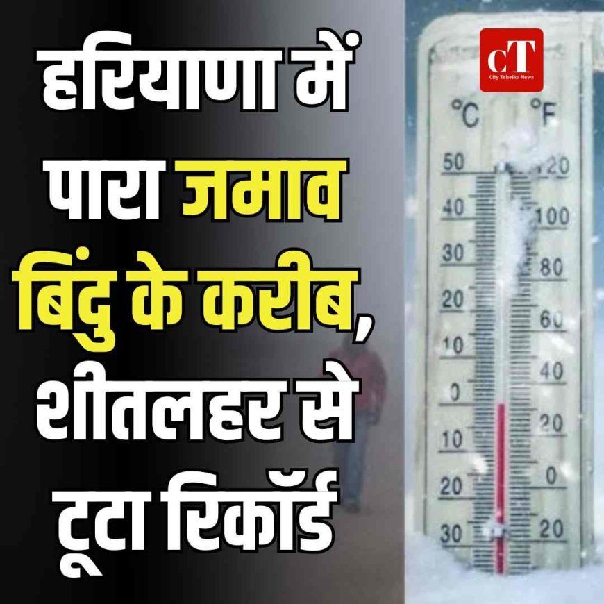 हरियाणा में पारा  जमाव बिंदु के करीब, शीतलहर से टूटा रिकॉर्ड