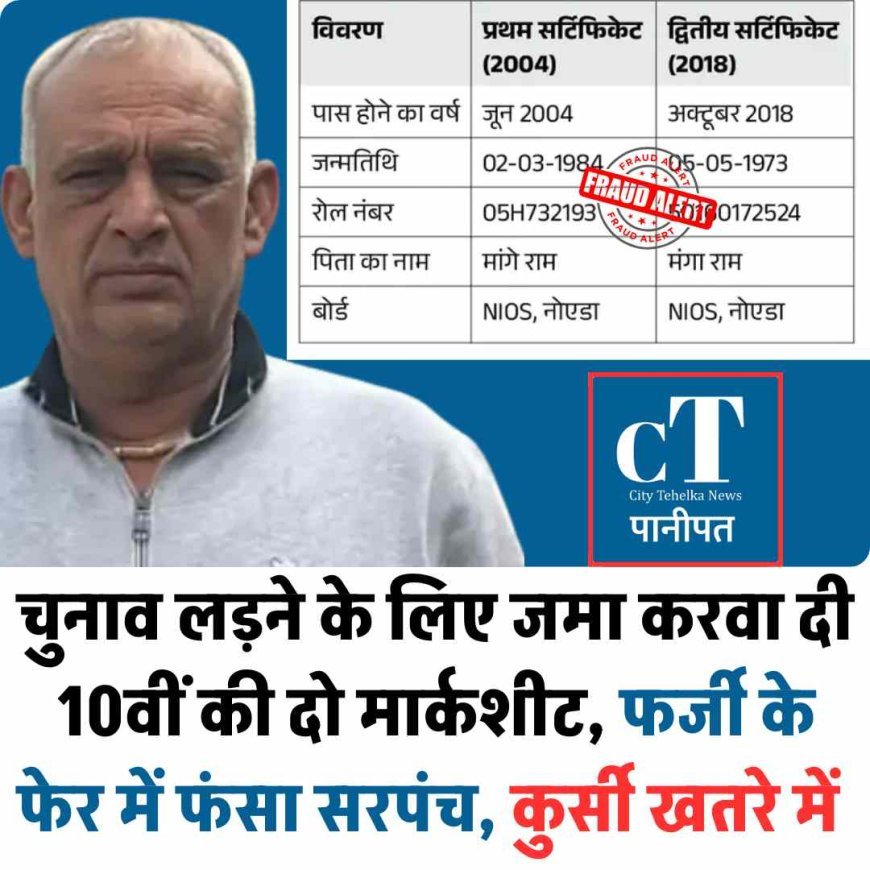 चुनाव लड़ने के लिए जमा करवा दी 10वीं की दो मार्कशीट, फंसा सरपंच, कुर्सी खतरे में