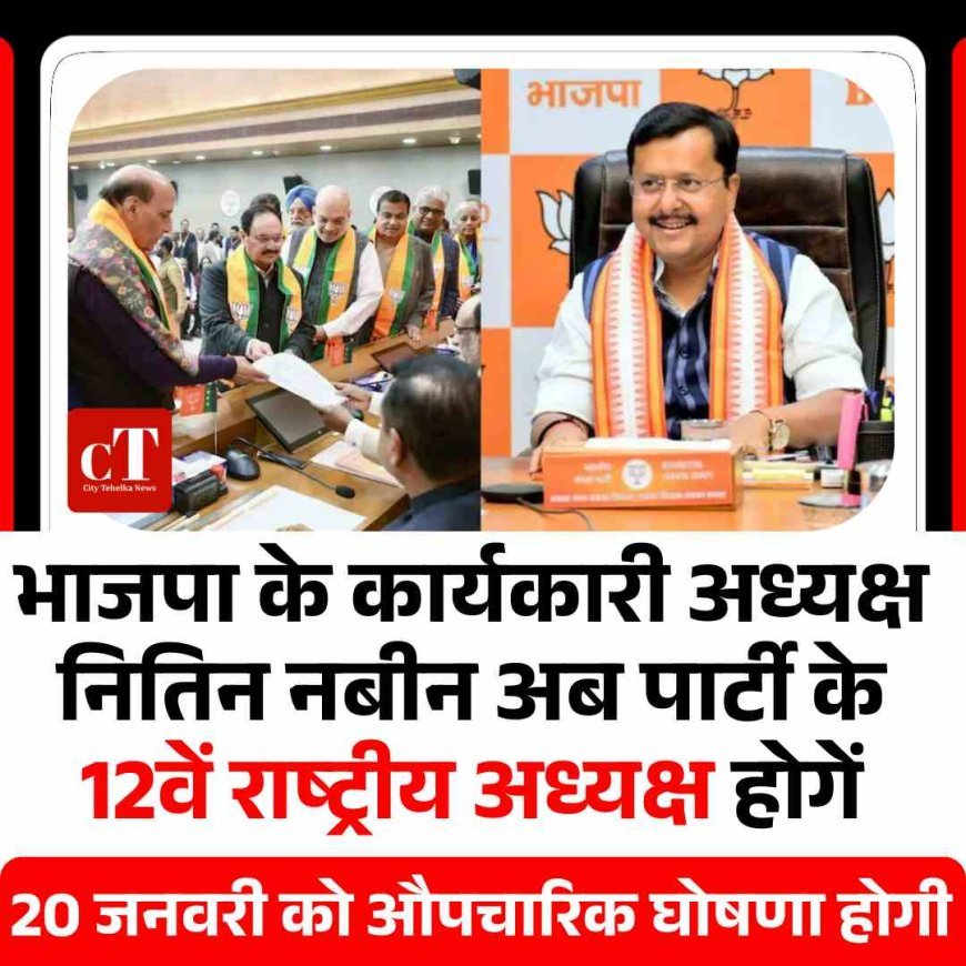नितिन नबीन बने भाजपा के 12वें राष्ट्रीय अध्यक्ष