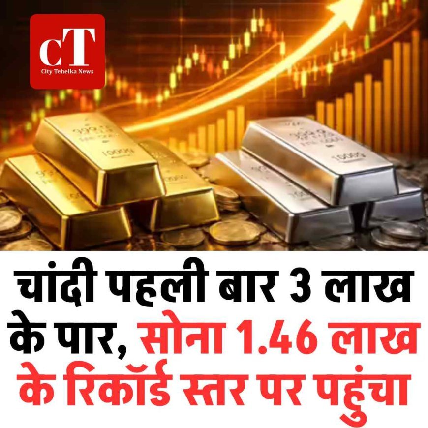 चांदी पहली बार 3 लाख के पार, सोना 1.46 लाख के रिकॉर्ड स्तर पर पहुंचा