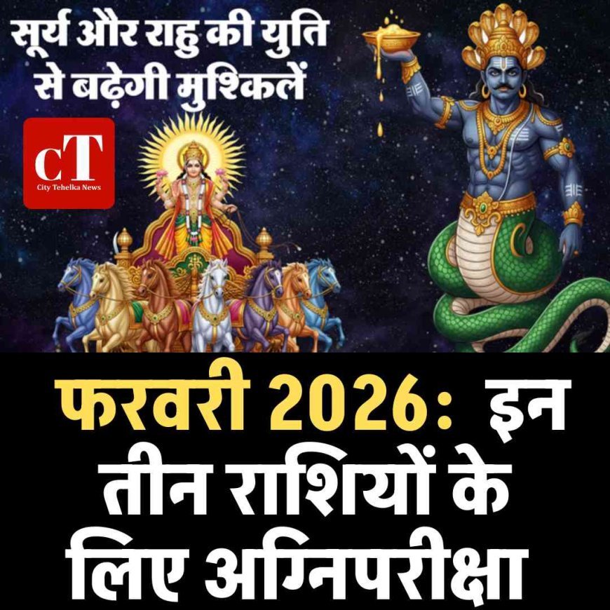 फरवरी 2026 में सूर्य-राहु की युति से बनेगा ग्रहण योग:  इन तीन राशियों के लिए अग्निपरीक्षा