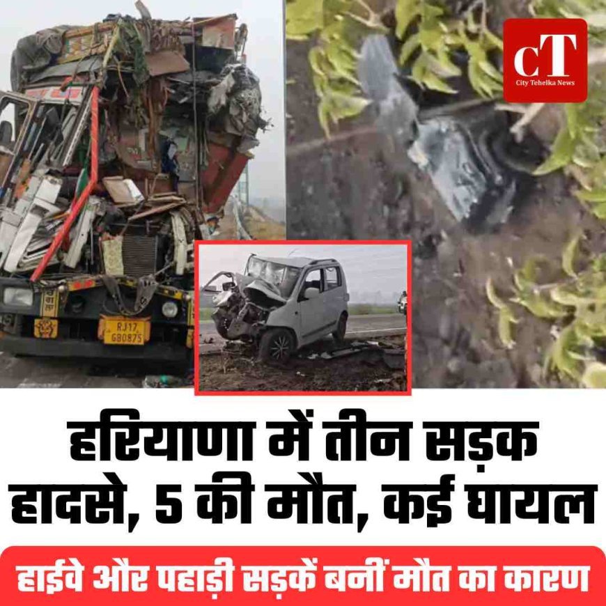 हरियाणा में तीन सड़क हादसे, 5 की मौत, कई घायल