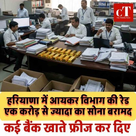 हरियाणा में आयकर विभाग की रेड : एक करोड़ से ज्यादा का सोना बरामद, कई बैंक खाते फ्रीज कर दिए