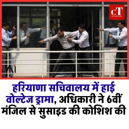 हरियाणा सचिवालय में हाई वोल्टेज ड्रामा, अधिकारी ने 6वीं मंजिल से सुसाइड की कोशिश की