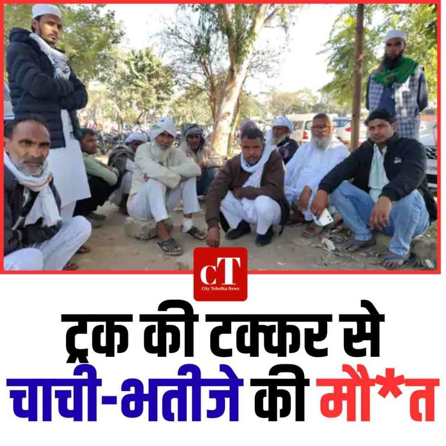 ट्रक की टक्कर से चाची-भतीजे की मौत