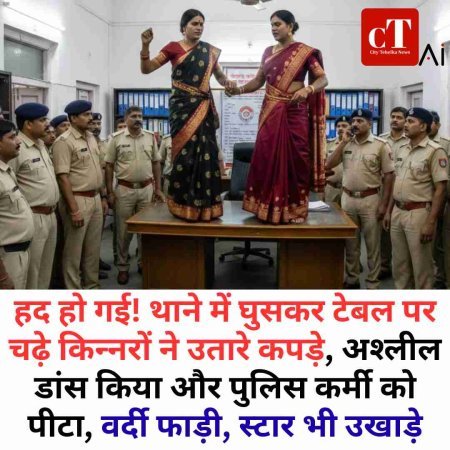 हद हो गई! थाने में घुसकर टेबल पर चढ़े किन्‍नरों ने उतारे कपड़े, अश्‍लील डांस किया और पुलिस कर्मी को पीटा,वर्दी फाड़ी, स्टार भी उखाड़े