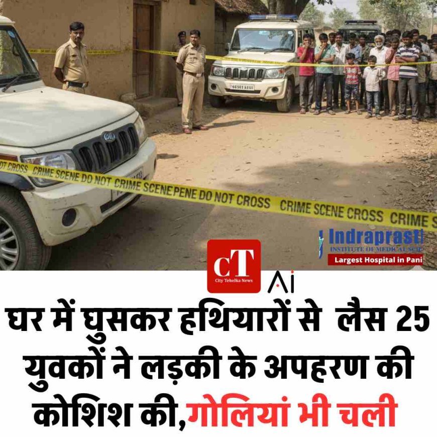घर में घुसकर हथियारों से  लैस 25 युवकों ने लड़की के अपहरण की कोशिश की,गोलियां भी चली