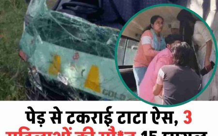 पेड़ से टकराई टाटा ऐस, 3 महिलाओं की मौत़़,15 घायल, भिवानी में शोक जताने जा रहे थे