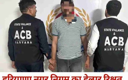 हरियाणा में नगर निगम का हेल्पर ₹40 हजार रिश्वत लेते गिरफ्तार  निर्माण कार्य न रुकवाने के बदले मांगी थी ₹50 हजार रिश्वत, एसीबी ने पकड़ा