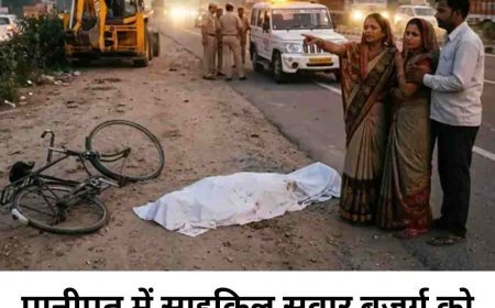 पानीपत में दर्दनाक हादसा: JCB ने साइकिल सवार बुजुर्ग को कुचला, मौके पर मौत  GT रोड पर तेज रफ्तार का कहर, टक्कर के बाद टायर शरीर के ऊपर से गुजरा