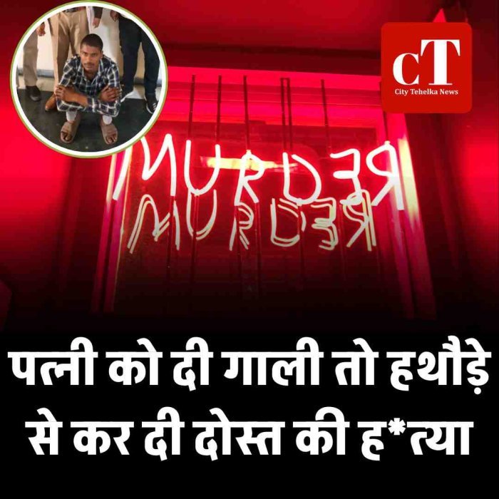 पत्नी काे दी  गाली तो हथौड़े से कर दी  दोस्त की हत्‍या