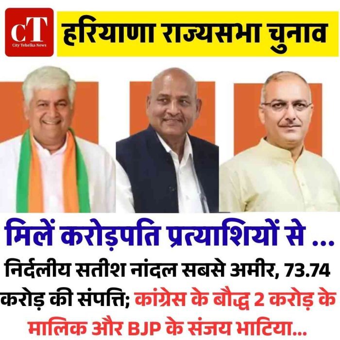 हरियाणा राज्यसभा चुनाव: निर्दलीय सतीश नांदल सबसे अमीर, 73.74 करोड़ की संपत्ति; कांग्रेस के बौद्ध 2 करोड़ के मालिक, BJP के संजय भाटिया के नाम अचल संपत्ति नहीं