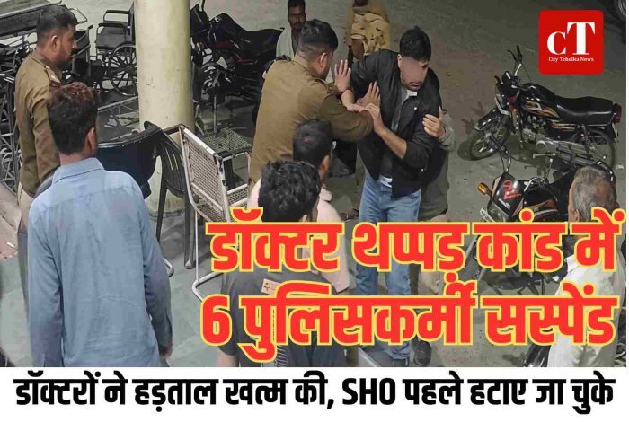 डॉक्टर थप्पड़ कांड में 6 पुलिसकर्मी सस्पेंड : DC से मीटिंग के बाद डॉक्टरों ने हड़ताल खत्म की, SHO पहले हटाए जा चुके