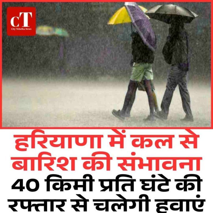 हरियाणा में कल से मौसम बदलेगा, बारिश-आंधी के साथ तेज हवाओं का अलर्ट  पश्चिमी विक्षोभ का असर: 14 मार्च से कई जिलों में बारिश की संभावना