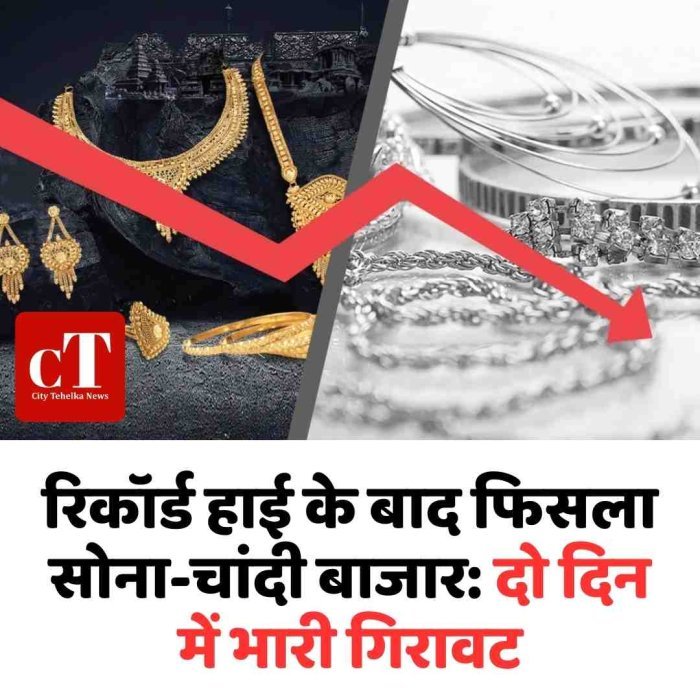 रिकॉर्ड हाई के बाद फिसला सोना-चांदी बाजार: दो दिन में भारी गिरावट