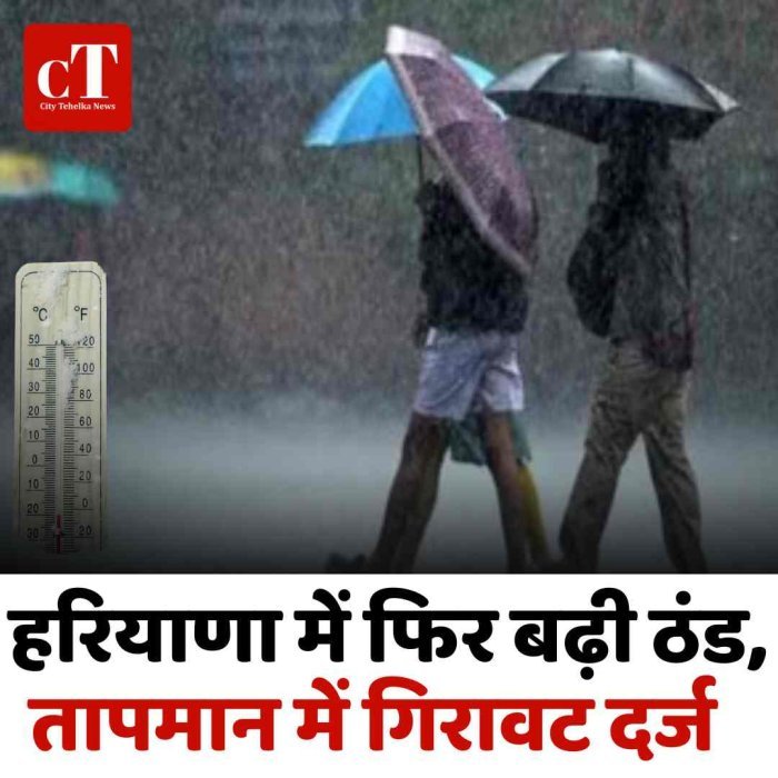 हरियाणा में फिर बढ़ी ठंड, तापमान में गिरावट दर्ज  19 मार्च से बारिश और ओलावृष्टि का अलर्ट