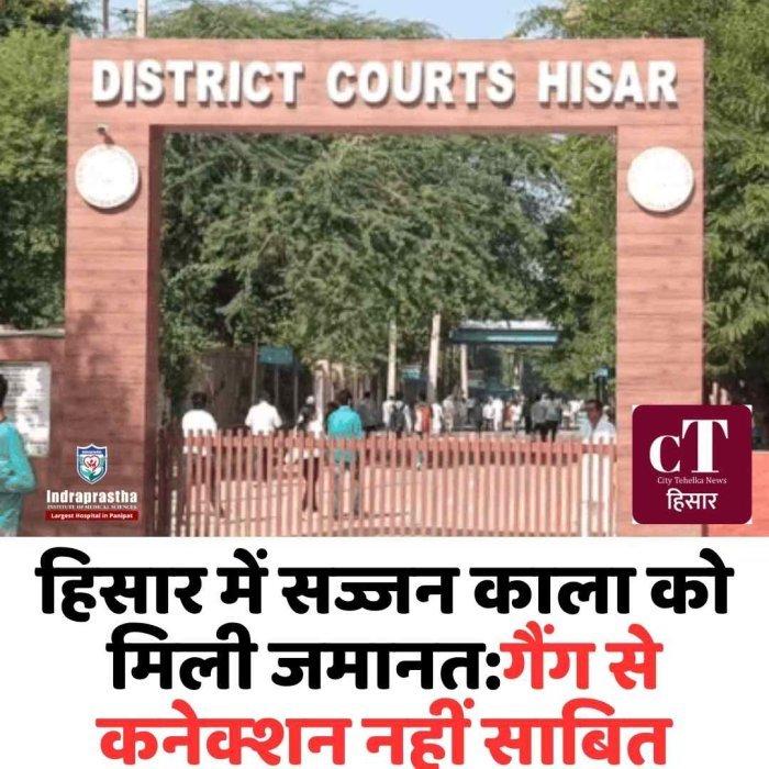 हिसार में सज्जन उर्फ काला को जमानत, गैंग कनेक्शन साबित नहीं