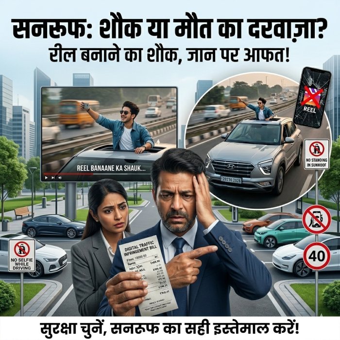 चलती कार में सनरूफ से बाहर निकलना पड़ सकता है भारी