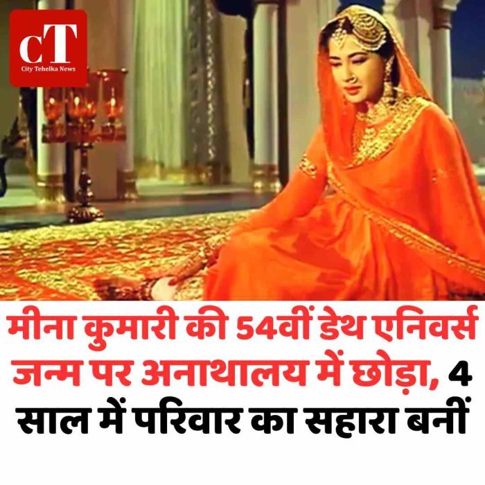 मीना कुमारी की 54वीं पुण्यतिथि, दर्द भरी रही जिंदगी जन्म पर अनाथालय में छोड़ी गईं