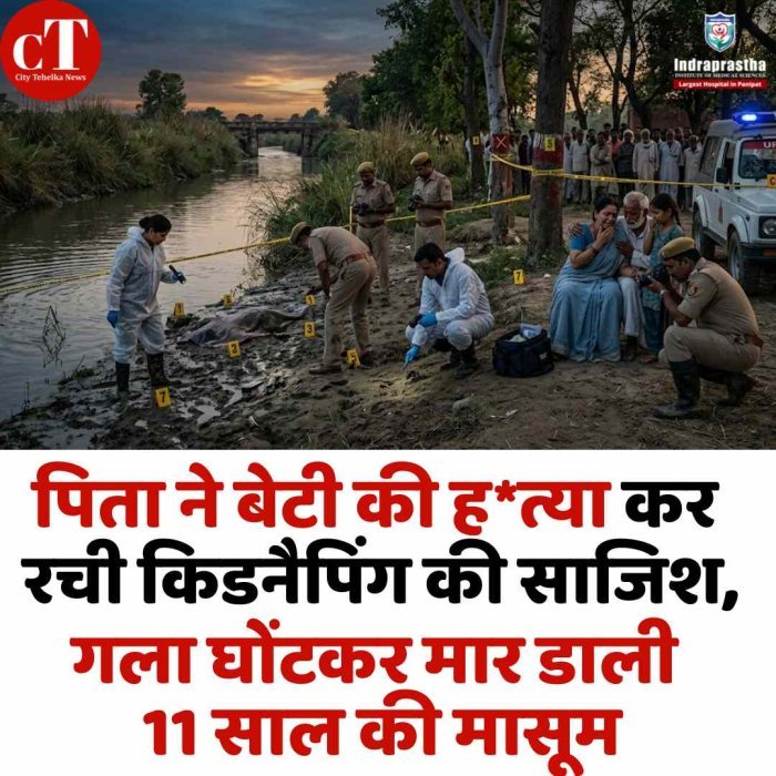 हरियाणा में पिता ने बेटी की हत्या कर रची किडनैपिंग की साजिश गला घोंटकर मार डाली 11 साल की मासूम