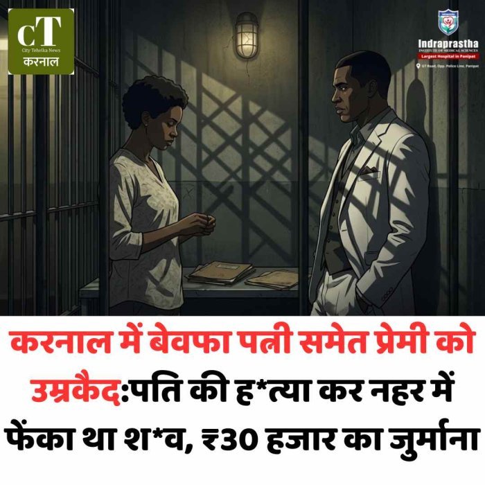 करनाल में पत्नी-प्रेमी को उम्रकैद, पति की हत्या का मामला गुमशुदगी से हत्या तक