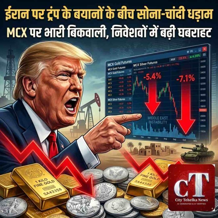 ईरान पर ट्रंप के बयानों के के बीच सोना-चांदी धड़ाम, MCX पर भारी बिकवाली, निवेशकों में बढ़ी घबराहट