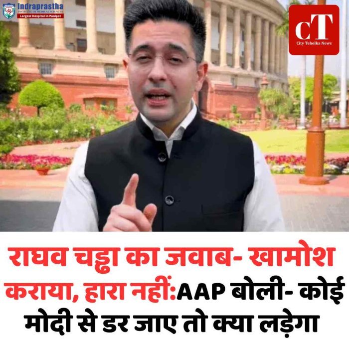 राघव चड्ढा का बड़ा बयान- खामोश कराया गया, लेकिन हारा नहीं AAP का पलटवार- जो मोदी से डर जाए