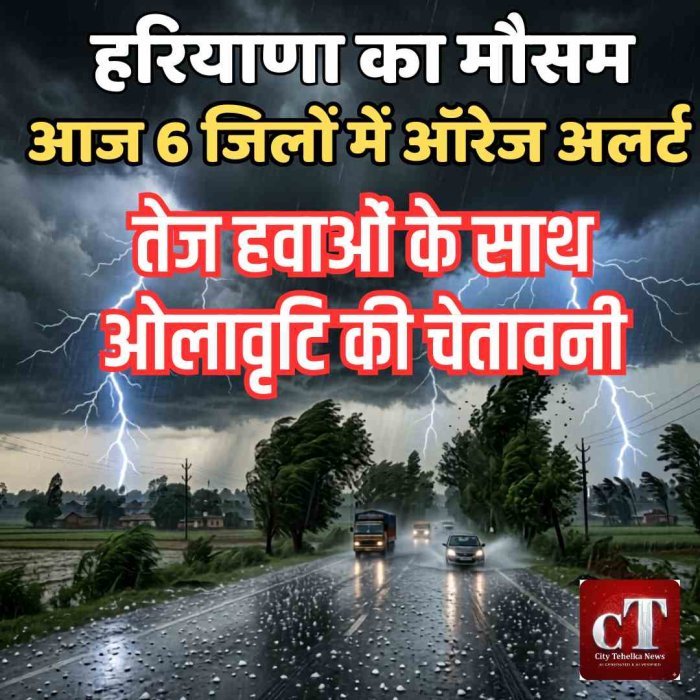 6 जिलों में ऑरेंज अलर्ट, तेज हवाओं के साथ ओलावृष्टि की चेतावनी