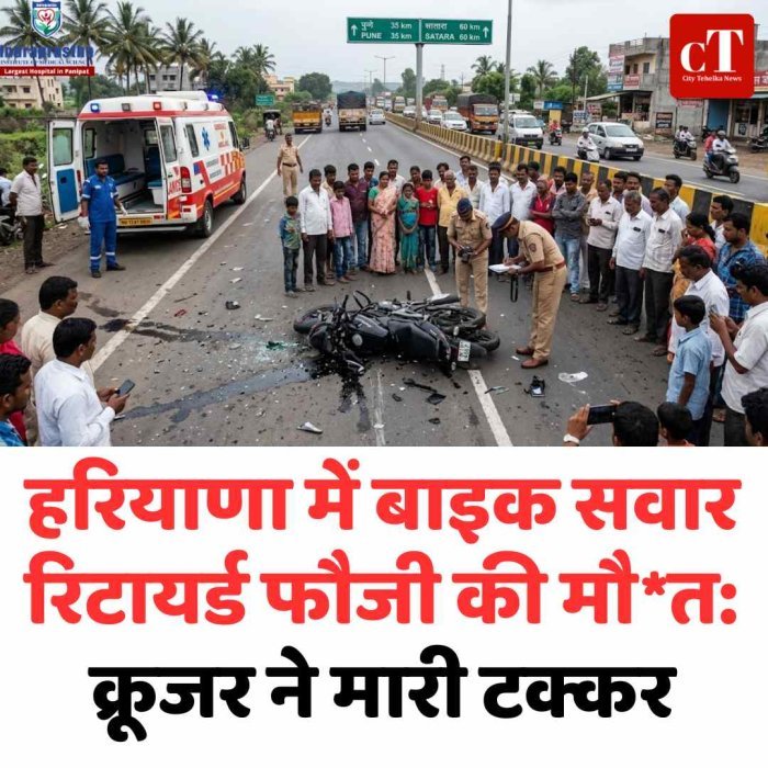 हरियाणा में दर्दनाक हादसा, रिटायर्ड फौजी की मौके पर मौत