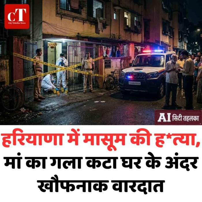 हरियाणा में मासूम की हत्या, मां का गला कटा घर के अंदर खौफनाक वारदात