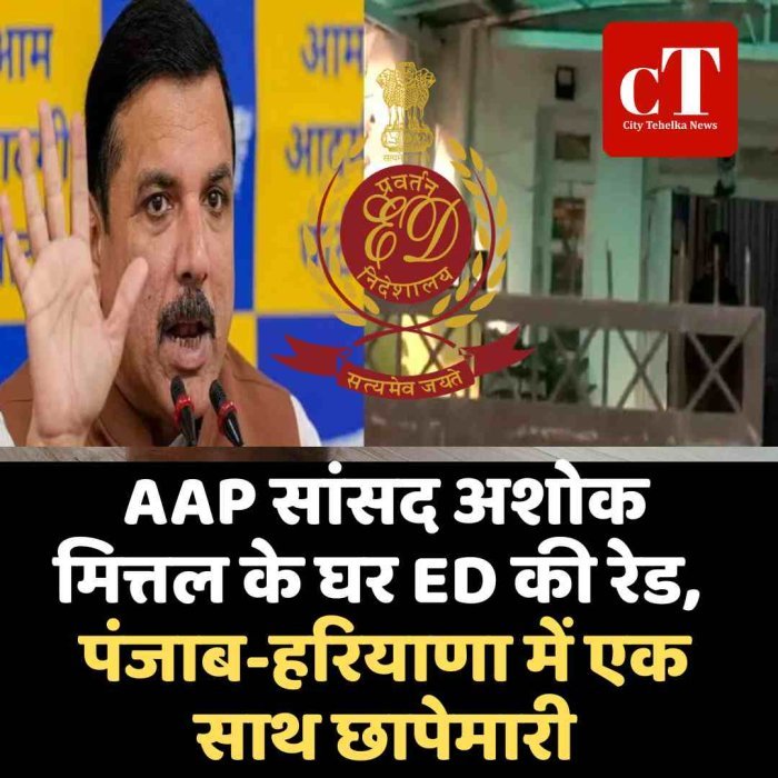 AAP सांसद अशोक मित्तल के घर ED की रेड, पंजाब-हरियाणा में एक साथ छापेमारी