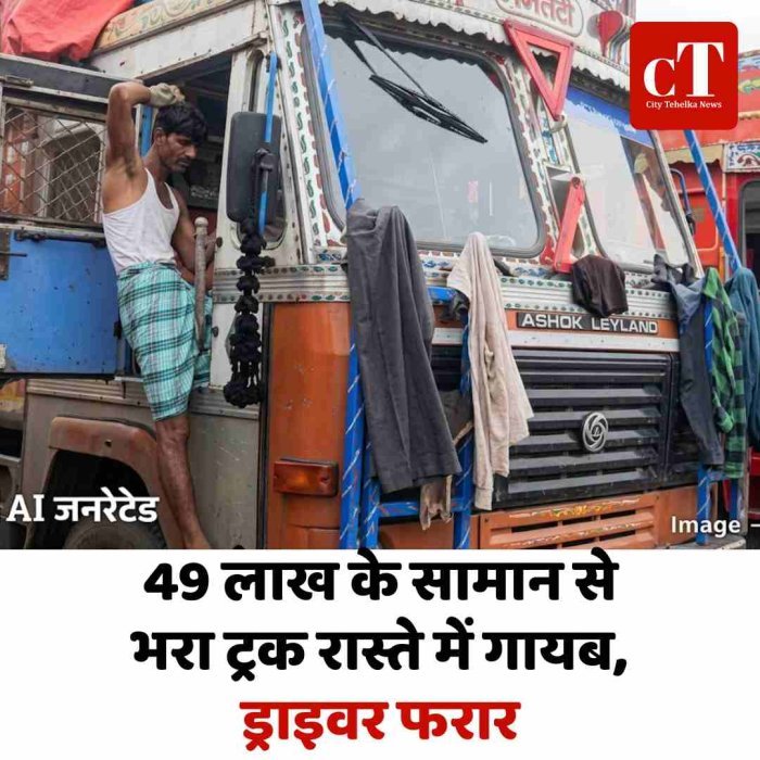 49 लाख के सामान से भरा ट्रक रास्ते में गायब, ड्राइवर फरार